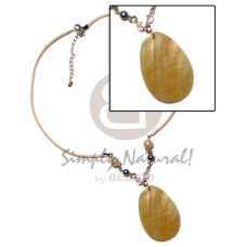 40mm oval mother of pearl shell (MOP) pendant with pearl