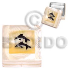 stainless square metal casing with inlaid troca