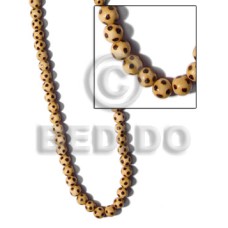 natural wood round beads with burning