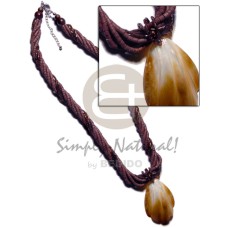 5 rows warm brown 2 3mm coco heishe