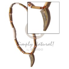 bamboo with white clam heishe and