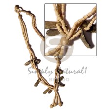 3 rows 2 3mm coco heishe natural with