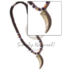 4 5mm black coco heishe with wood beads
