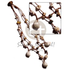 2 layers wax cord with moon shell,