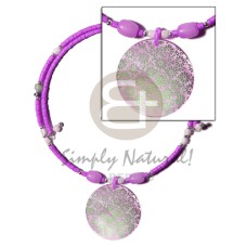 lilac 2 3mm coco heishe wire choker with