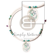 white clam 3 4mm wire choker with