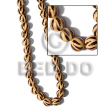 15mm natural wood round beads with burning 