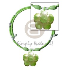 neon green 2 3mm coco heishe wire choker