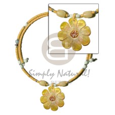orange 2 3mm coco heishe wire choker with