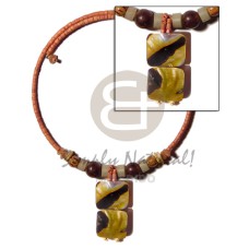 rust 2 3mm coco heishe wire choker with