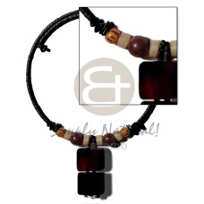 black 2 3mm coco heishe wire choker with