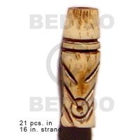natural antique bone tube with groove 19mmx8mm
