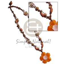 2 layer knotted brown cord with buri,