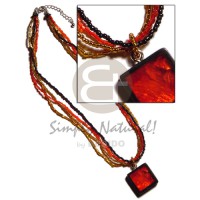 black,red,gold 4 layer glass beads with rectangular