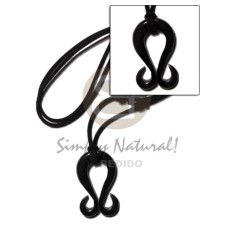 40mm black celtic carabao horn double hook