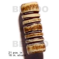 natural antique bone tube with groove 19mmx8mm