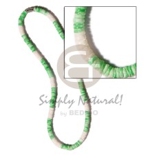 6 pcs necklace  green white clam combination