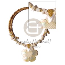 2 3mm tiger coco pokalet wire choker with