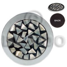 stainless metal coaster with inlaid crazy cut
