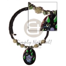 2 3mm black coco pokalet wire choker with