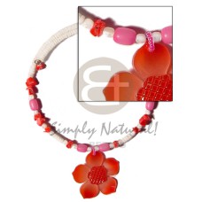 3 4mm white clam wire choker with buri