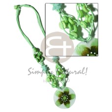 4 layer knotted bright green cord with