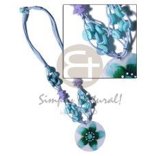 4 layer knotted aqua blue cord with