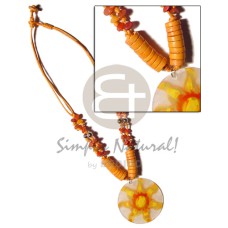 2 layer knotted orange cord with buri