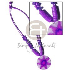 2 layer knotted lilac cord with buri