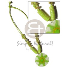 2 layer knotted lime green cord with