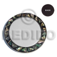 stainless metal coaster with inlaid crazy cut