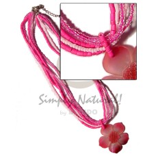 5 layers glass bead and 2 3mm pink