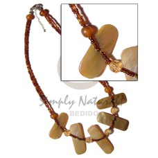 2 layer brown glass beads with crystals,