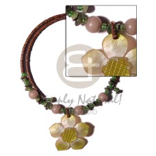 2 3mm reddish brown coco heishe wire choker