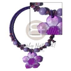 2 3mm navy blue coco heishe wire choker