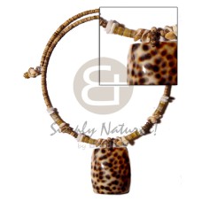2 3mm coco heishe tiger choker wire with