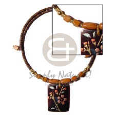 2 3mm coco heishe natural brown choker wire