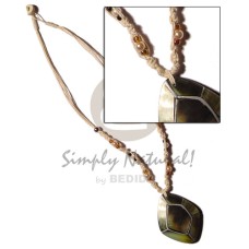 macrame with bead accent and inlaid blacklip