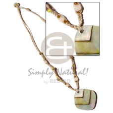 macrame with bead accent and inlaid mother of pearl shell (MOP)