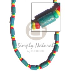 green wood tube with pukalet red yellowithgreen