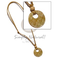 40mm round mother of pearl shell (MOP) in wax cord