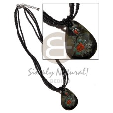3 layer black glass bead with 45mm