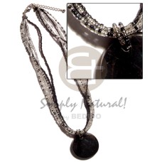 6 rows glass beads with 40mm black