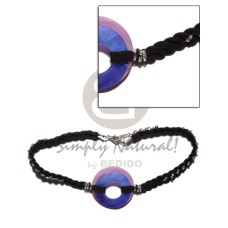 black macrame choker with 2 round 40mm