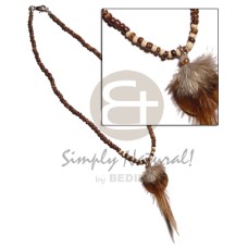 30mm round brownlip with feather accent in