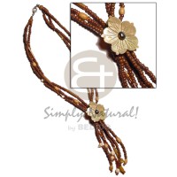 3 rows 2 3mm tassled natural brown coco