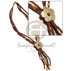 3 rows 2 3mm tassled natural brown coco