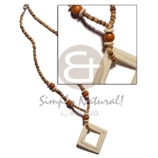 double diamond bone pendant 40mm in 2 3mm