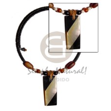 50mmx20mm inlaid back to back mother of pearl shell (MOP) and