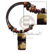 black 2 3mm coco heishe wire choker with